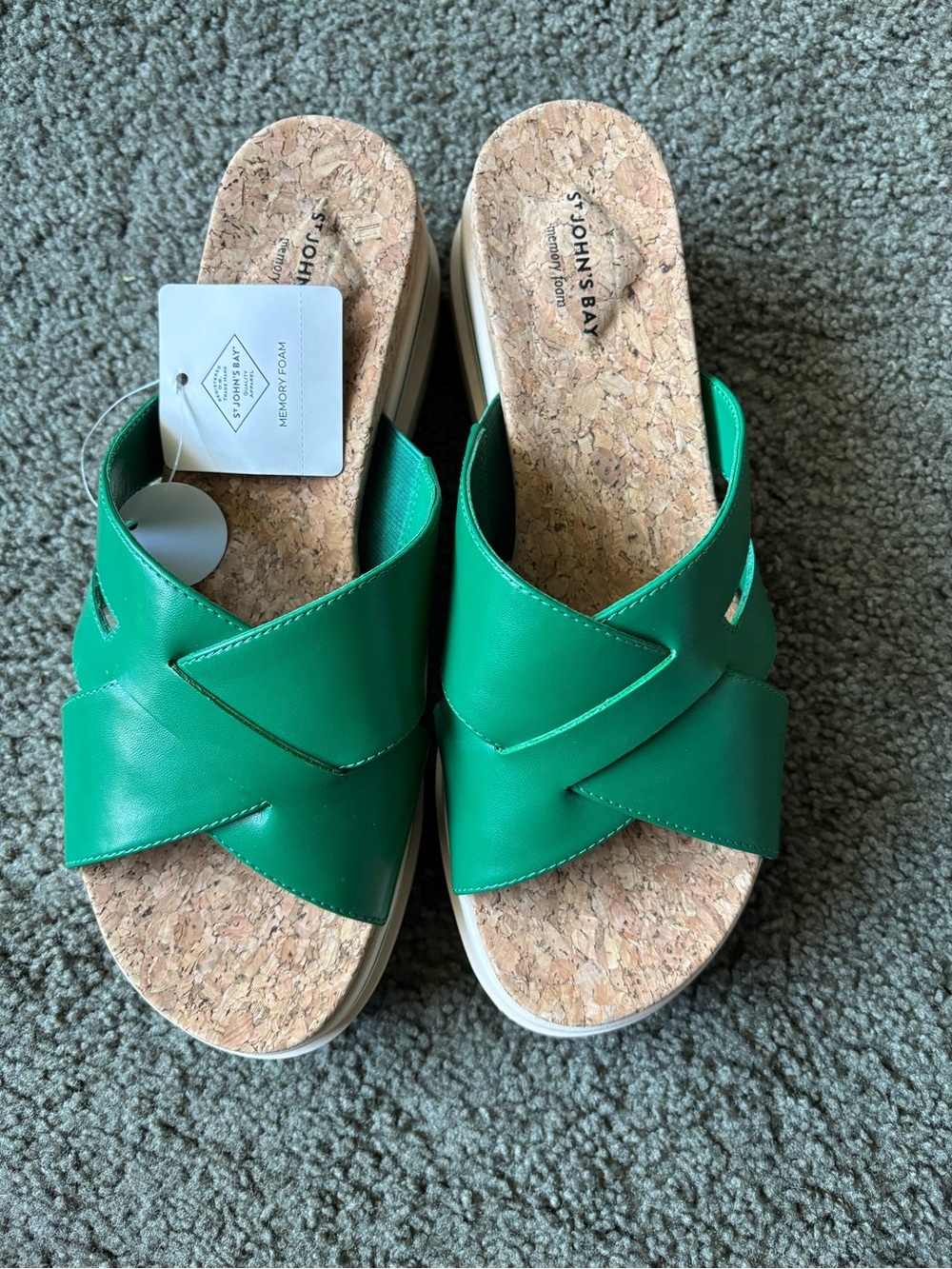 Stunning Green Cross-Strap Sandals – Comfortable & Elegant – New With Tags ($40) - Picture 6 of 7